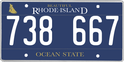 RI license plate 738667