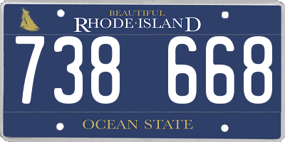 RI license plate 738668
