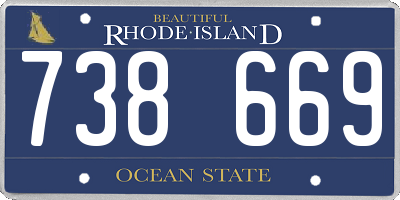 RI license plate 738669