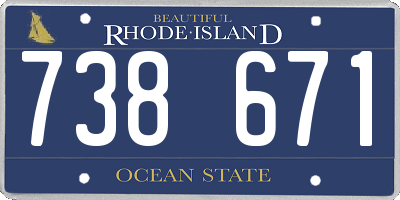 RI license plate 738671