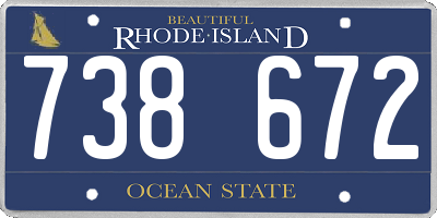 RI license plate 738672