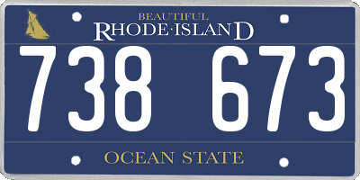 RI license plate 738673