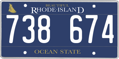 RI license plate 738674