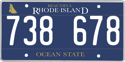 RI license plate 738678