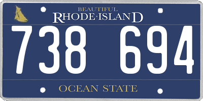 RI license plate 738694