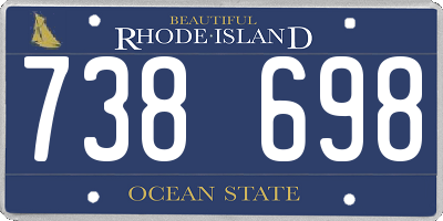 RI license plate 738698