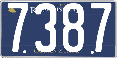 RI license plate 7387