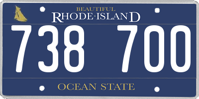 RI license plate 738700