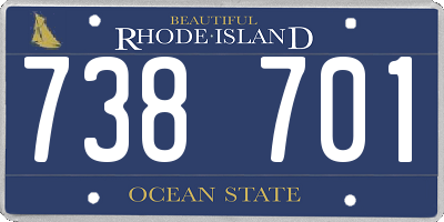 RI license plate 738701