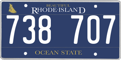 RI license plate 738707