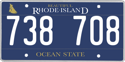 RI license plate 738708