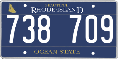 RI license plate 738709
