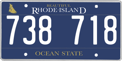RI license plate 738718