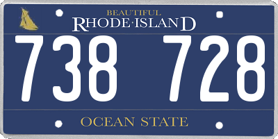 RI license plate 738728