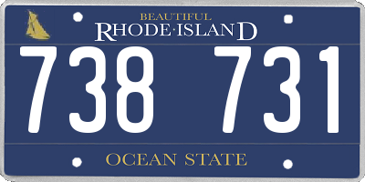 RI license plate 738731