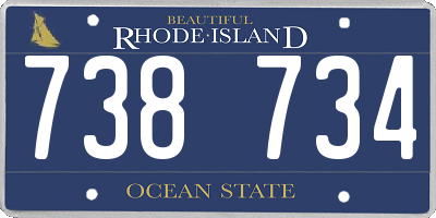 RI license plate 738734