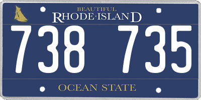 RI license plate 738735