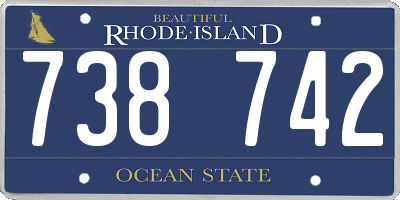 RI license plate 738742