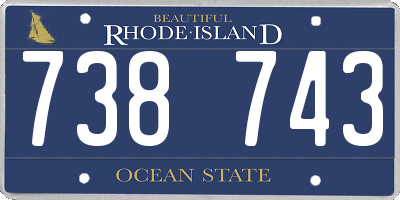 RI license plate 738743
