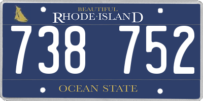 RI license plate 738752
