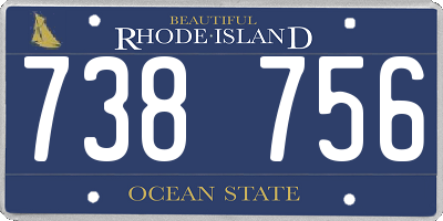 RI license plate 738756