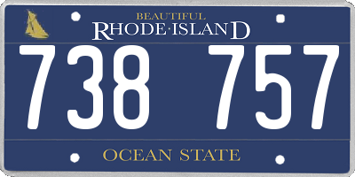 RI license plate 738757