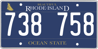 RI license plate 738758