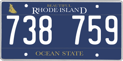 RI license plate 738759