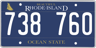 RI license plate 738760