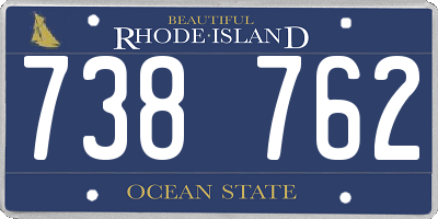 RI license plate 738762