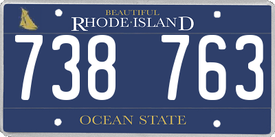 RI license plate 738763