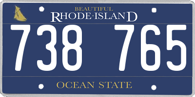 RI license plate 738765