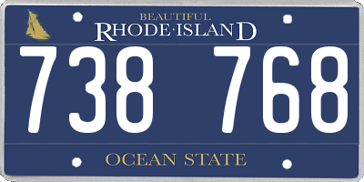 RI license plate 738768