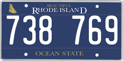 RI license plate 738769
