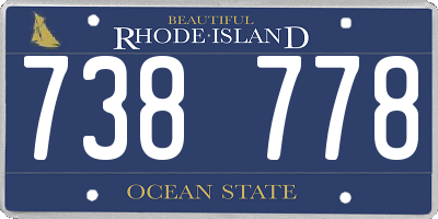 RI license plate 738778