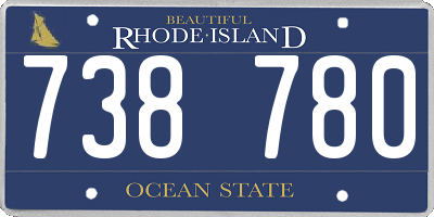 RI license plate 738780