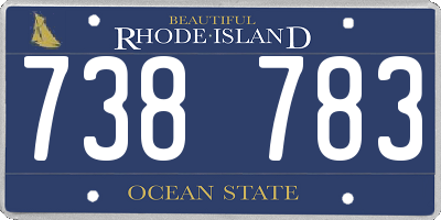 RI license plate 738783