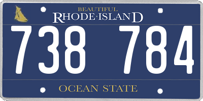 RI license plate 738784
