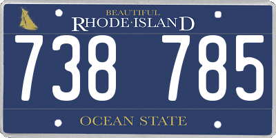 RI license plate 738785