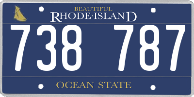 RI license plate 738787
