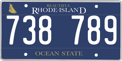 RI license plate 738789