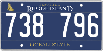 RI license plate 738796