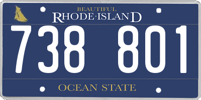RI license plate 738801