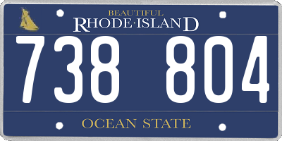 RI license plate 738804