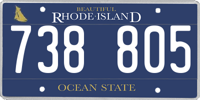 RI license plate 738805