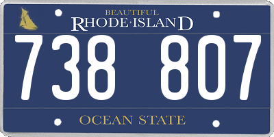 RI license plate 738807