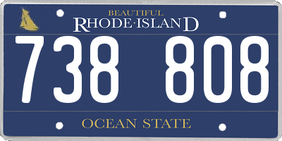 RI license plate 738808