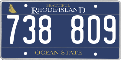 RI license plate 738809