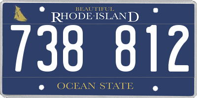 RI license plate 738812