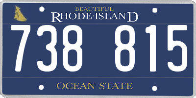RI license plate 738815